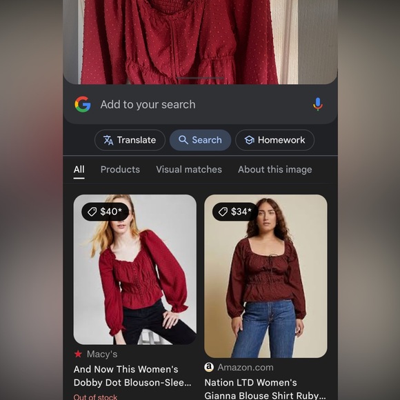 And Now This Macy’s Brand Women’s Dobby Dot Textured Cuffed Blouson Red - Size L - Picture 7 of 7